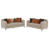 Jade 2-Piece Chenille Upholstered Sofa Set, Latte