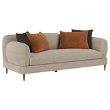 Jade Latte Chenille Upholstered Contemporary Track Arm Sofa