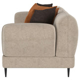 Jade Latte Chenille Upholstered Contemporary Track Arm Sofa