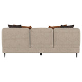 Jade Latte Chenille Upholstered Contemporary Track Arm Sofa
