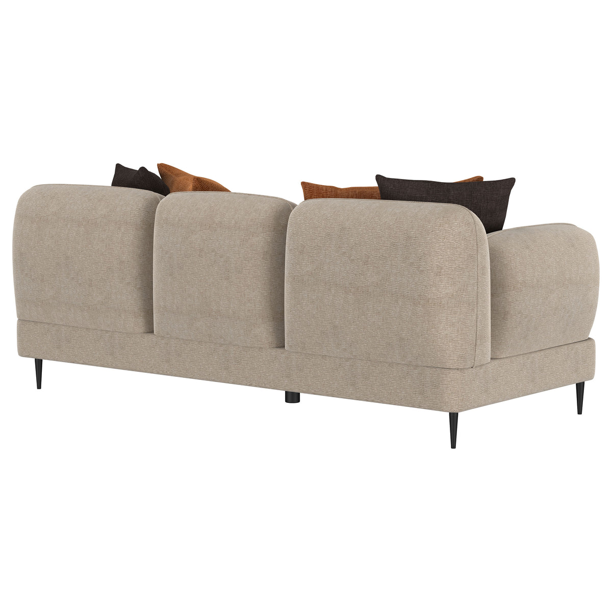Jade Chenille Upholstered Sculpted Track Arm Sofa, Latte