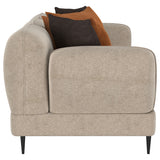 Jade Chenille Upholstered Sculpted Track Arm Sofa, Latte