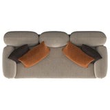 Jade Latte Chenille Upholstered Contemporary Track Arm Sofa