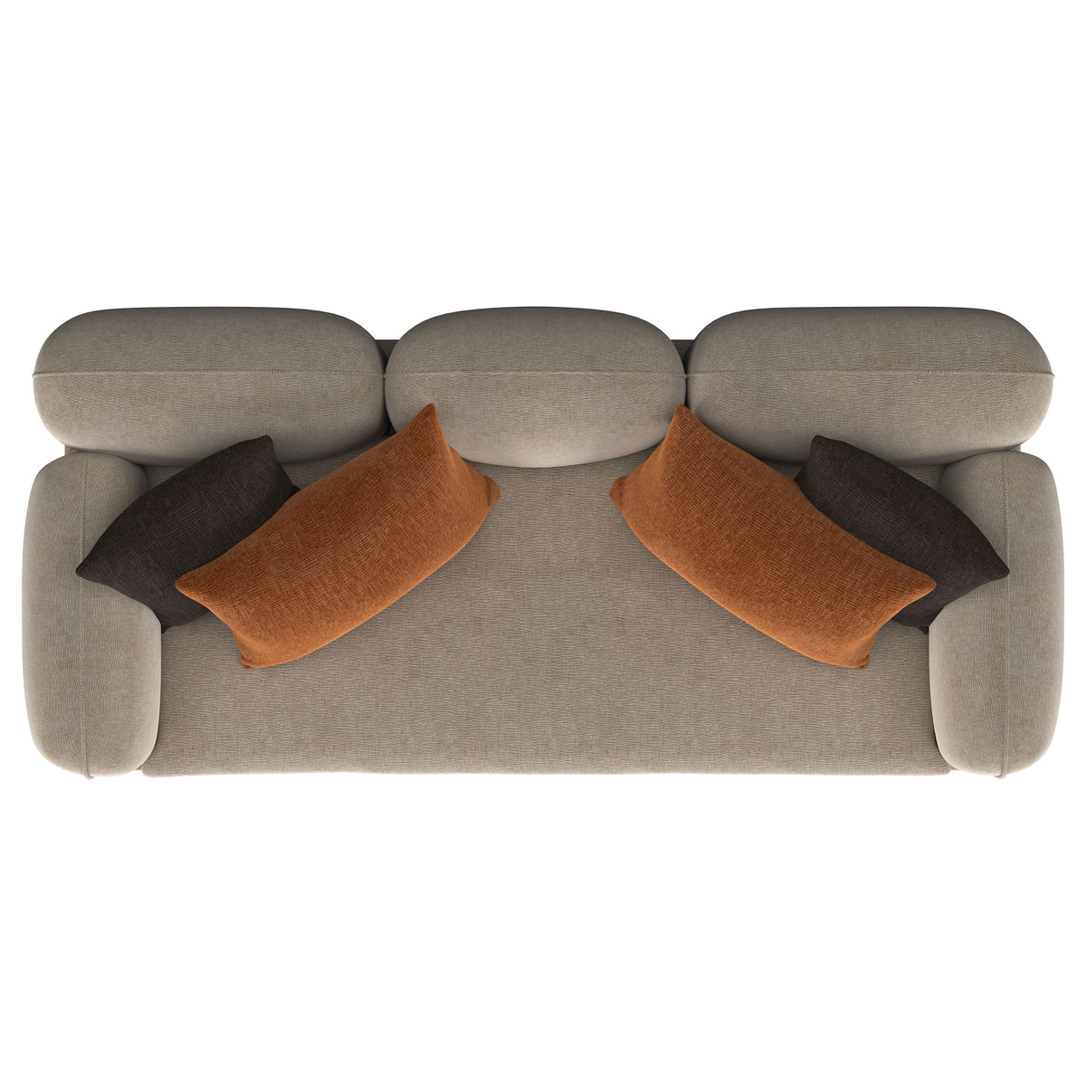 Jade Chenille Upholstered Sculpted Track Arm Sofa, Latte