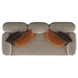 Jade Chenille Upholstered Sculpted Track Arm Sofa, Latte