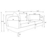 Jade Latte Chenille Upholstered Contemporary Track Arm Sofa