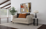 Jade Chenille Upholstered Sculpted Track Arm Loveseat, Latte