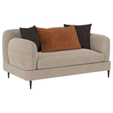 Jade Chenille Upholstered Sculpted Track Arm Loveseat, Latte