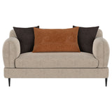 Jade Chenille Upholstered Sculpted Track Arm Loveseat, Latte