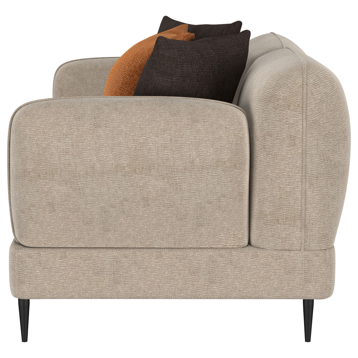 Jade Chenille Upholstered Sculpted Track Arm Loveseat, Latte