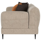 Jade Chenille Upholstered Sculpted Track Arm Loveseat, Latte