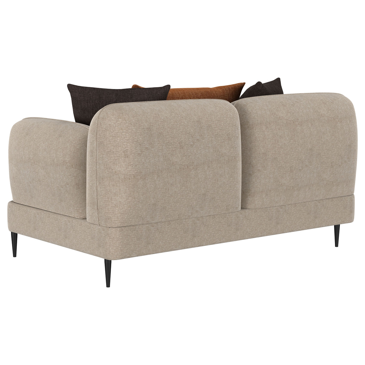 Jade Chenille Upholstered Sculpted Track Arm Loveseat, Latte