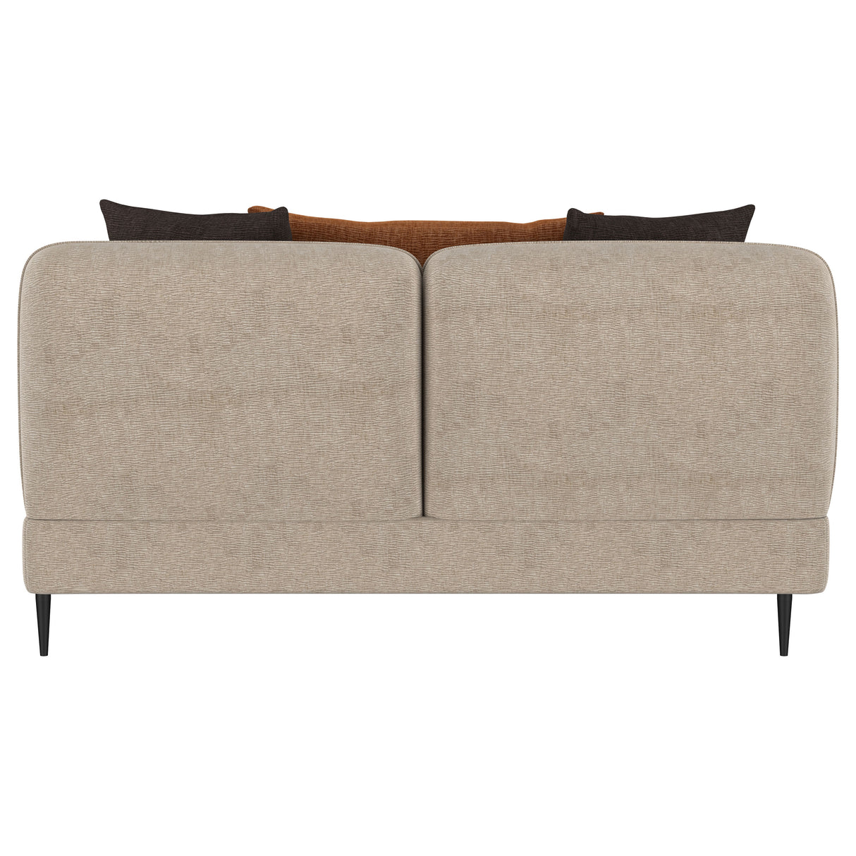 Jade Chenille Upholstered Sculpted Track Arm Loveseat, Latte