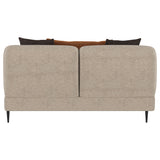 Jade Chenille Upholstered Sculpted Track Arm Loveseat, Latte
