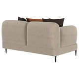 Jade Chenille Upholstered Sculpted Track Arm Loveseat, Latte