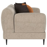 Jade Chenille Upholstered Sculpted Track Arm Loveseat, Latte