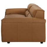 Buxton Top Grain Leather Upholstered Sofa - Orange