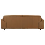 Buxton Top Grain Leather Upholstered Sofa - Orange