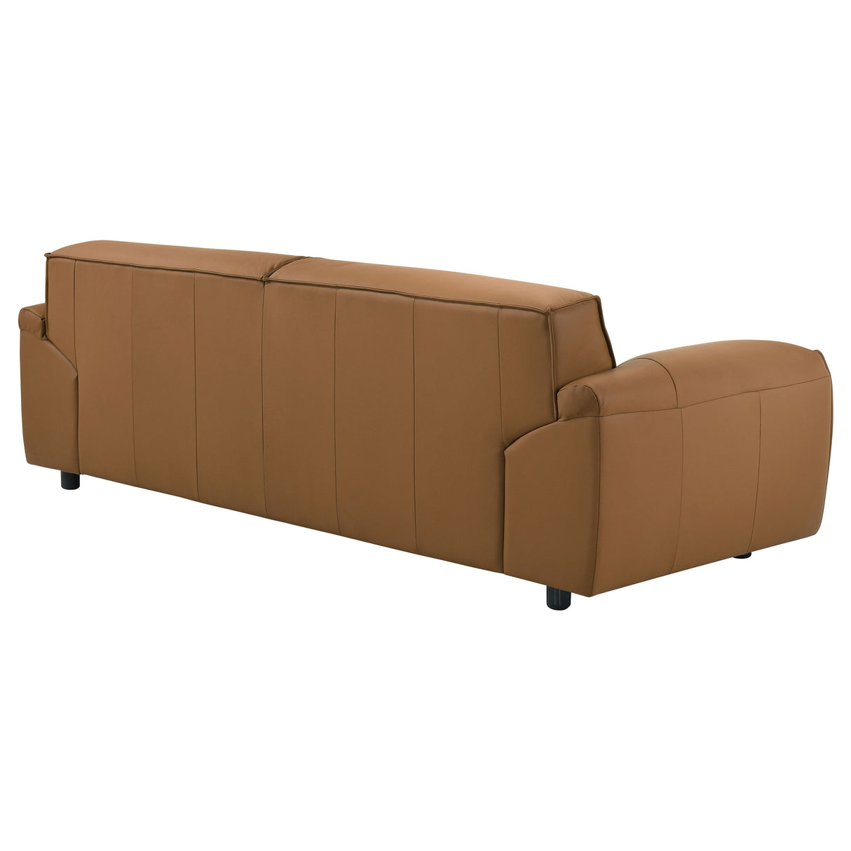 Buxton Top Grain Leather Upholstered Sofa - Orange
