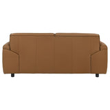 Buxton Top Grain Leather Upholstered Loveseat Orange