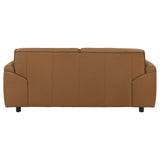 Buxton Top Grain Leather Loveseat in Orange