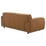 Buxton Top Grain Leather Loveseat in Orange