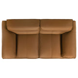 Buxton Top Grain Leather Loveseat in Orange