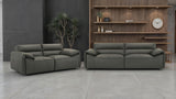 Buxton 2-Piece Leather Sofa Set in Graphite