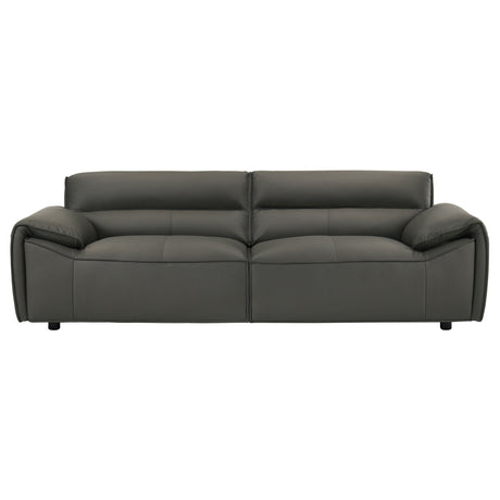 Buxton 2-Piece Leather Sofa Set in Graphite