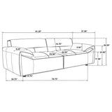 Buxton 2-Piece Leather Sofa Set in Graphite
