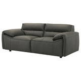 Buxton Top Grain Leather Loveseat in Graphite