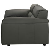 Buxton Top Grain Leather Loveseat in Graphite