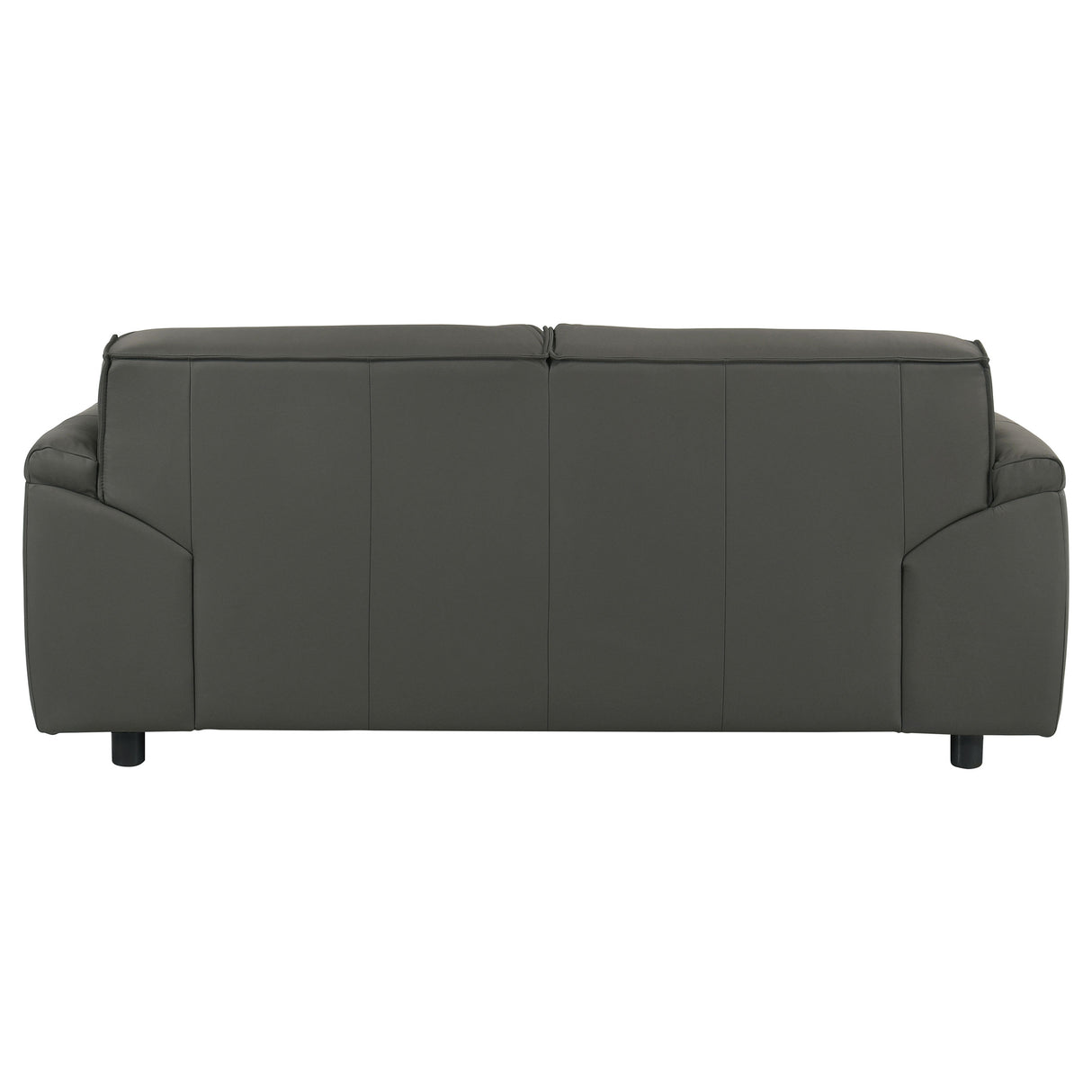 Buxton Top Grain Leather Loveseat in Graphite