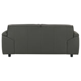 Buxton Top Grain Leather Loveseat in Graphite