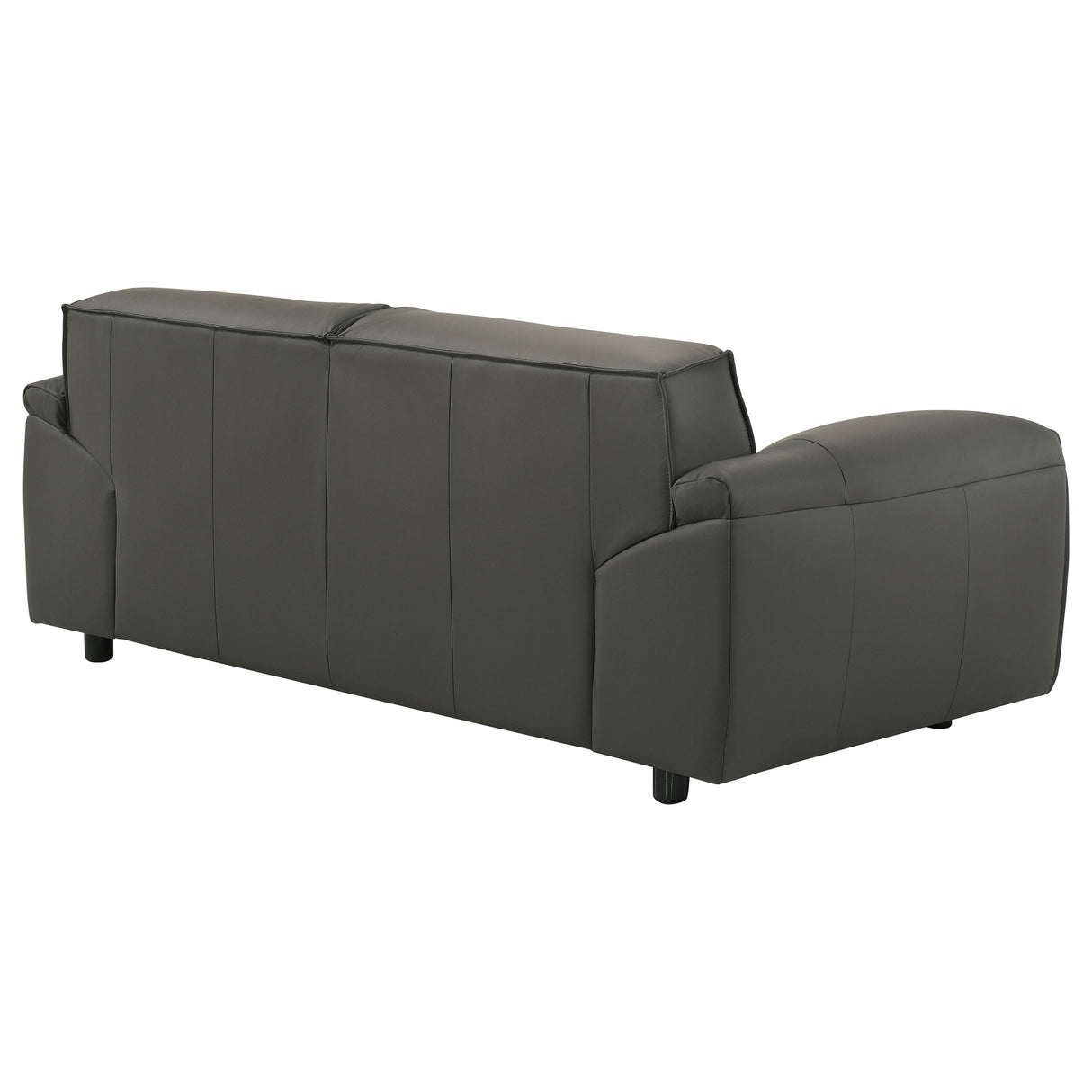 Buxton Top Grain Leather Loveseat in Graphite