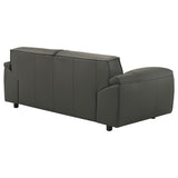 Buxton Top Grain Leather Loveseat in Graphite
