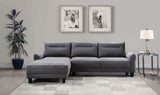 Caspian Upholstered Curved Arm Chaise Sectional - Grey