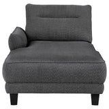 Caspian Upholstered Curved Arm Chaise Sectional - Grey
