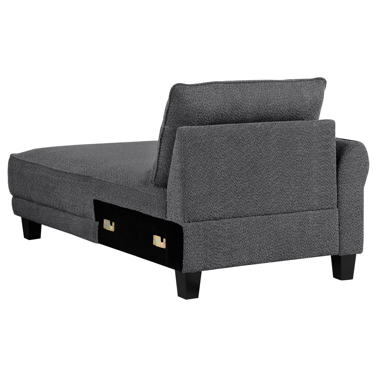 Caspian Upholstered Curved Arm Chaise Sectional - Grey