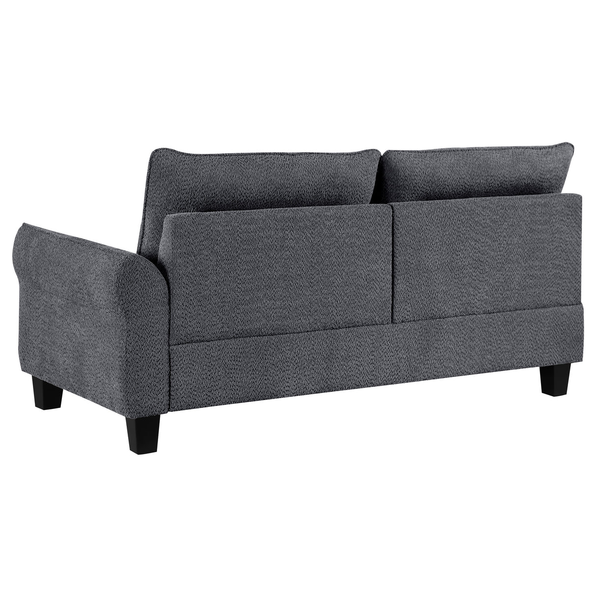 Caspian Upholstered Curved Arm Chaise Sectional - Grey