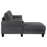 Caspian Upholstered Curved Arm Chaise Sectional - Grey