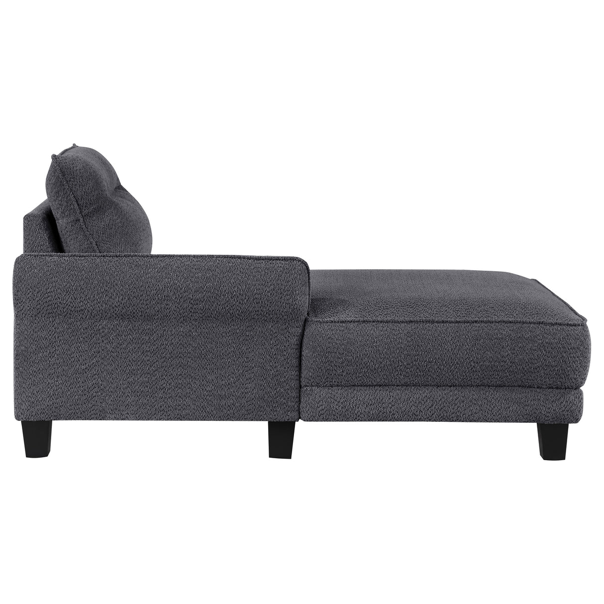 Caspian Upholstered Curved Arm Chaise Sectional - Grey