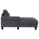 Caspian Upholstered Curved Arm Chaise Sectional - Grey
