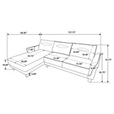 Caspian Upholstered Curved Arm Chaise Sectional - Grey