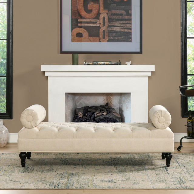 Lewis Bolster - Arm Entryway Bench - Upholstered Benches - Alpine Outlets
