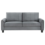 Davis Upholstered Rolled Arm Sofa in Grey