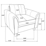Davis Upholstered Rolled Arm Accent Chair Grey