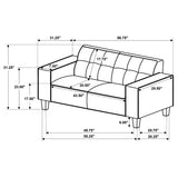 Deerhurst 2-Piece Upholstered Track Arm Sofa Set, Greige