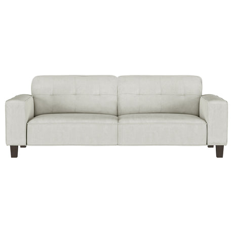 Deerhurst Upholstered Track Arm Tufted Sofa in Greige