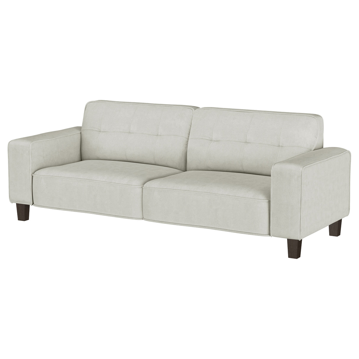 Deerhurst Upholstered Track Arm Tufted Sofa in Greige